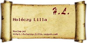 Holéczy Lilla névjegykártya